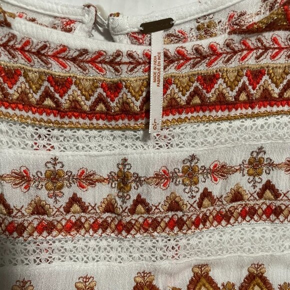 Free People Boho White Embroidered Dress - Picture 2 of 5